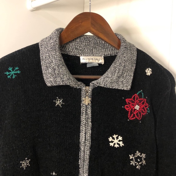 Allison Daley Christmas Sweater with sparkle embellishments - size large - Picture 4 of 5